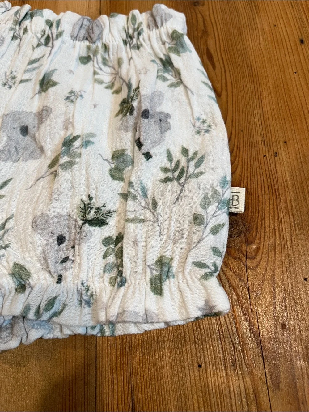 Set/2 ELEGANT BABY Organics 3-6M Gauze Cotton Koala Swing Top & Diaper Cover